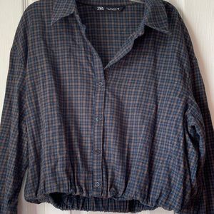 Zara cropped flannel